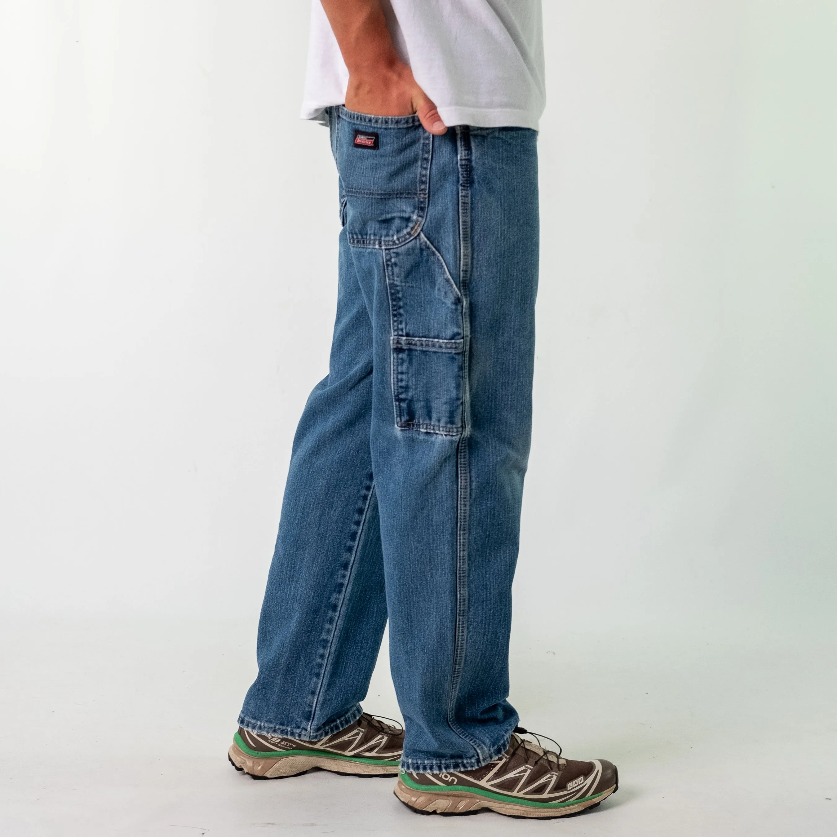 Blue y2ks Dickies Denim Carpenter Jeans Baggy Pants (34x30)