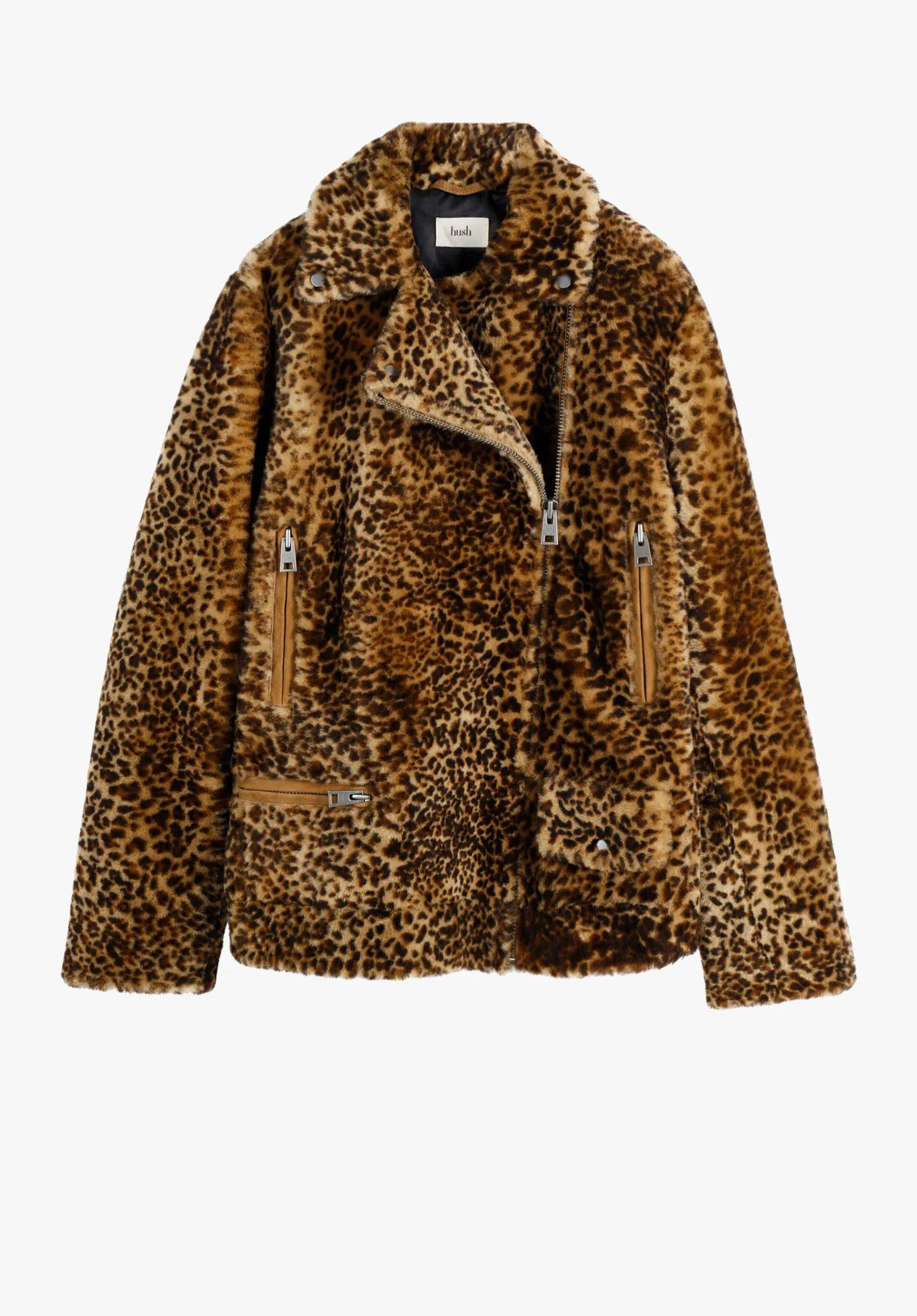 Shearling Jacket with Leopard Print