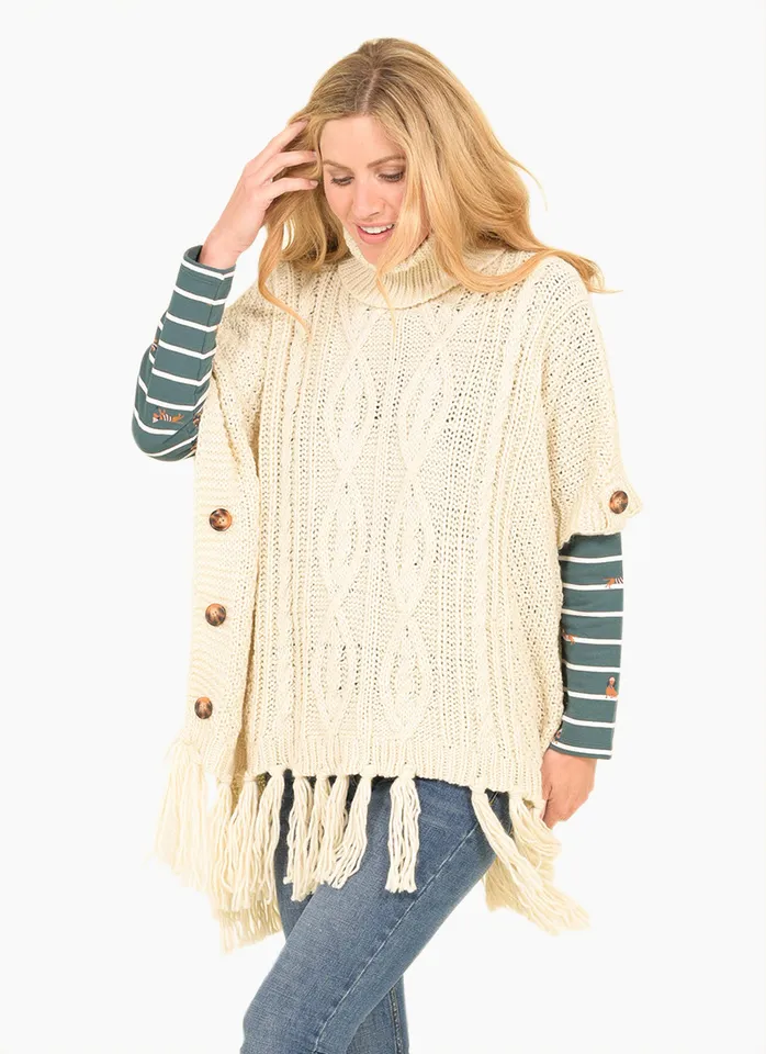 Brakeburn Cable Knit Poncho