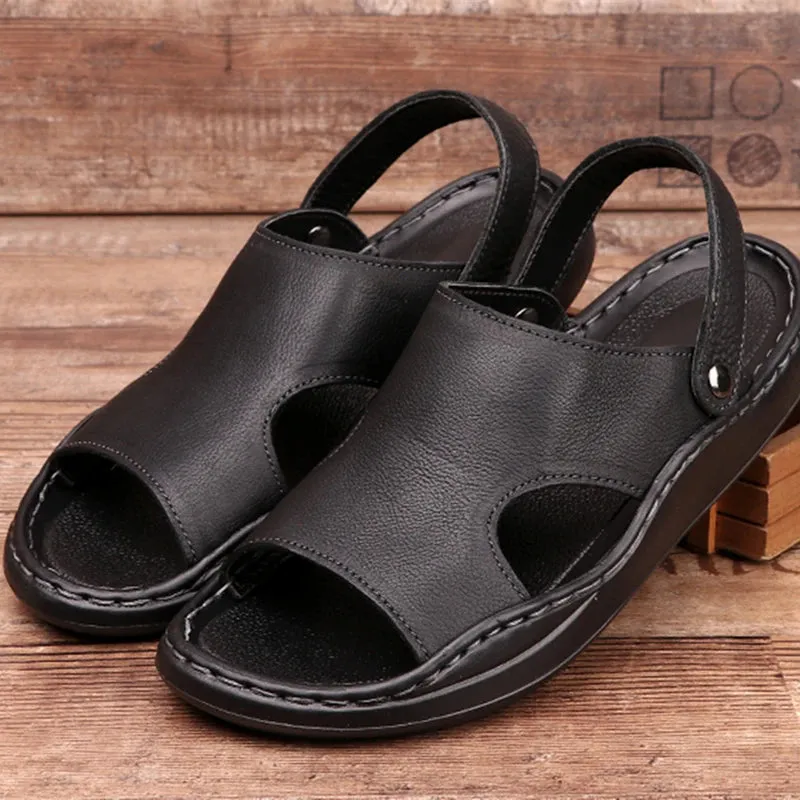 Soft Leather Breathable Men's Outdoor Sandals