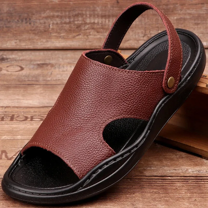 Soft Leather Breathable Men's Outdoor Sandals