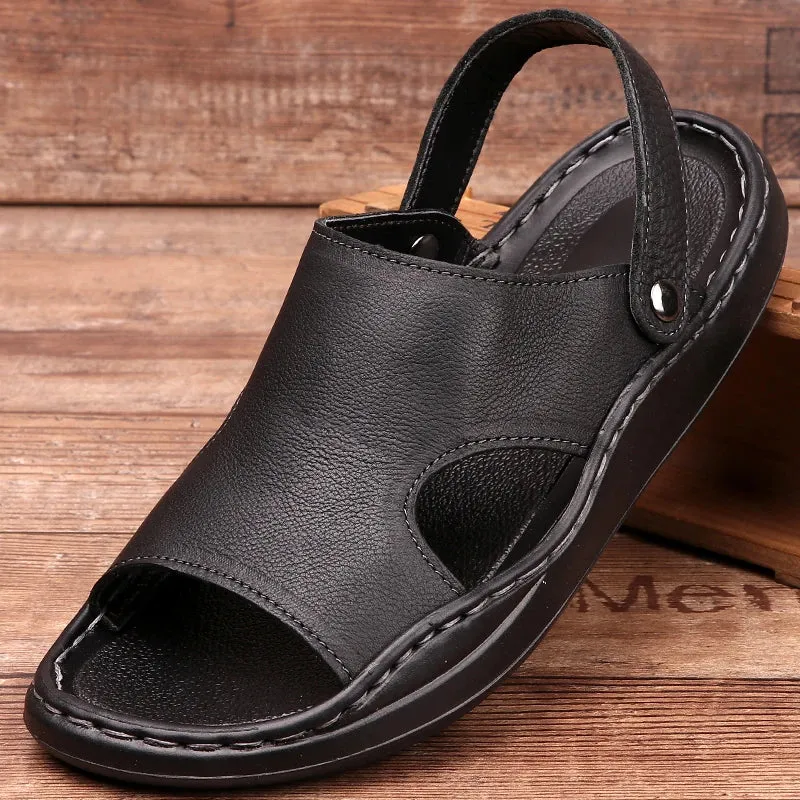 Soft Leather Breathable Men's Outdoor Sandals