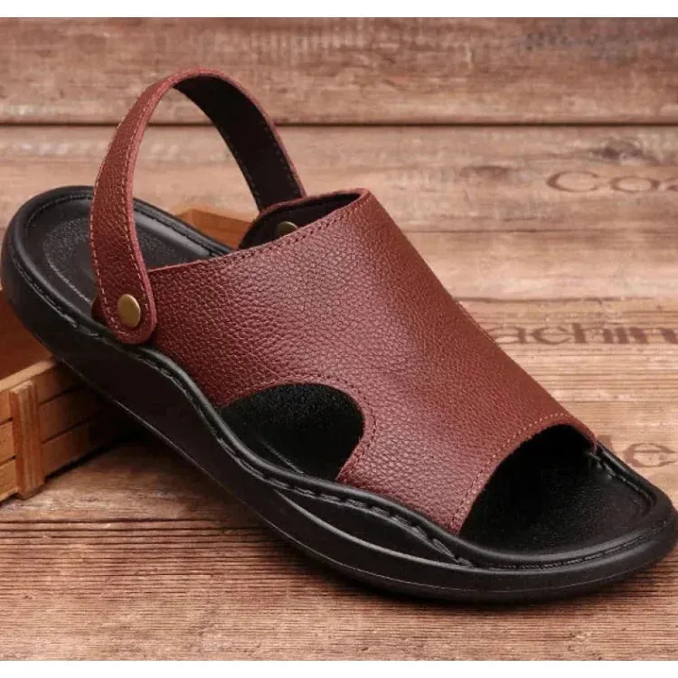 Soft Leather Breathable Men's Outdoor Sandals