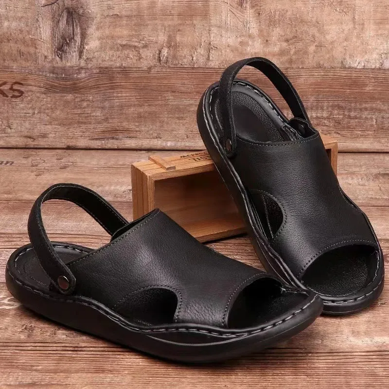 Soft Leather Breathable Men's Outdoor Sandals