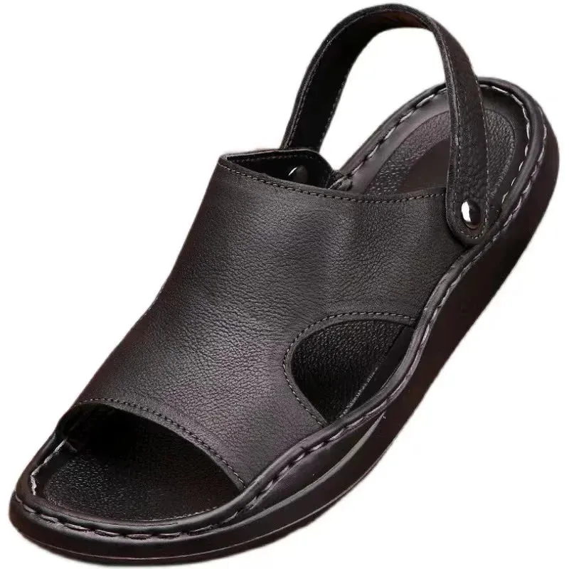 Soft Leather Breathable Men's Outdoor Sandals