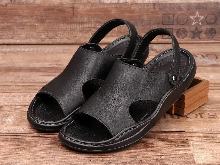 Soft Leather Breathable Men's Outdoor Sandals