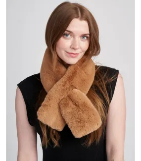 Brown Faux Fur Scarf by FEFE on FurHatWorld.com