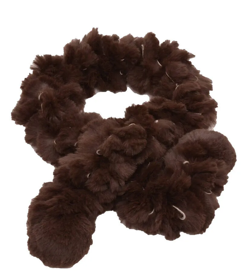 Brown Froufrou Rabbit Fur Scarf