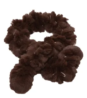 Brown Rabbit Fur Scarf Froufrou