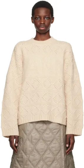 Chic Beige Cable Knit Sweater