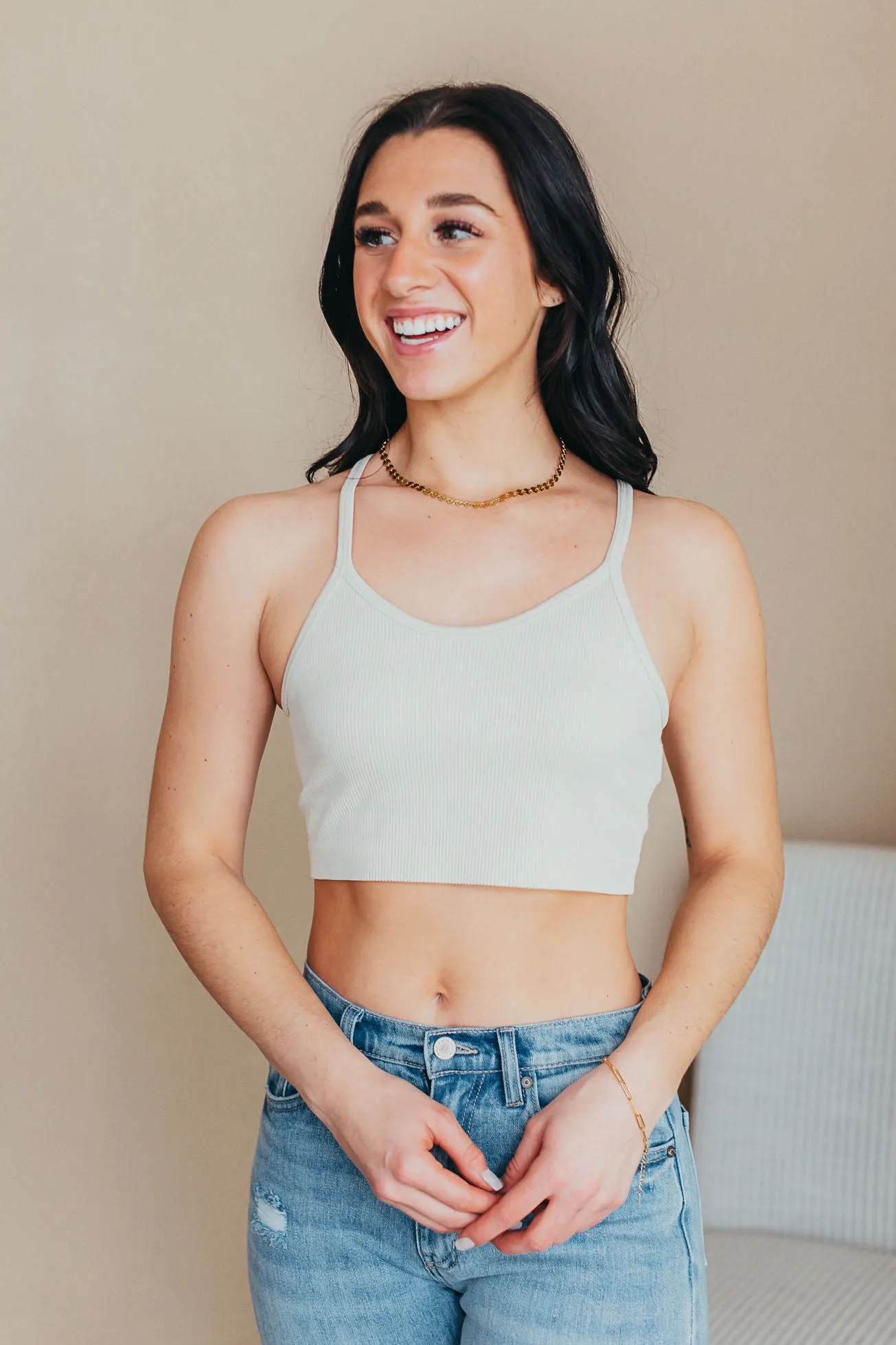 Mono B Vintage Wash Crop Top