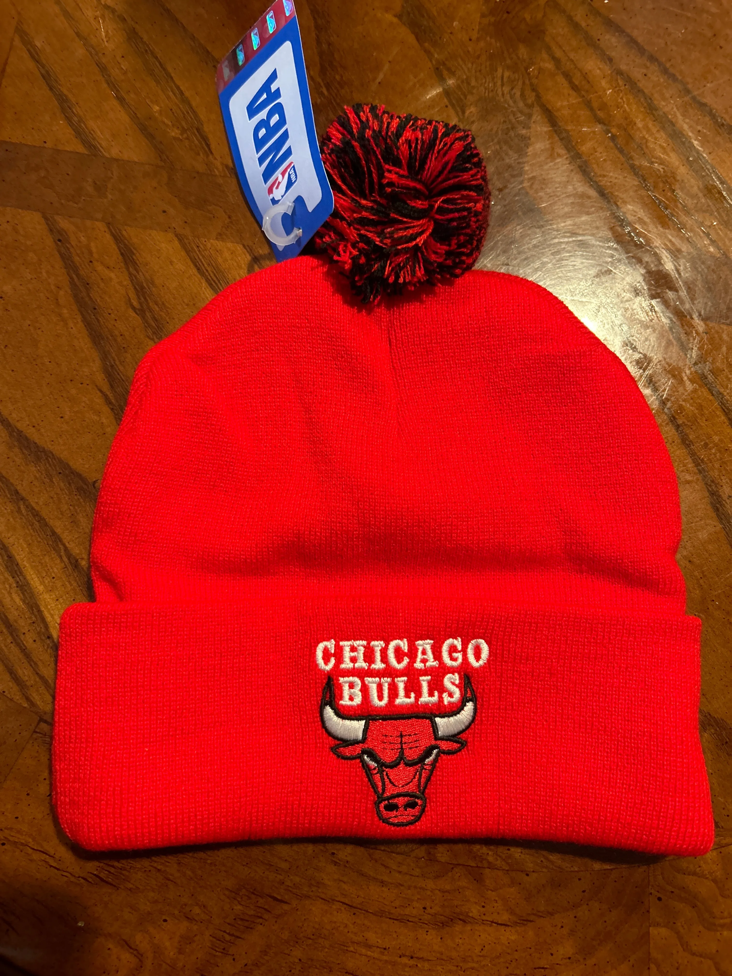 Chicago Bulls NBA Knit Beanie Cuffed Pom