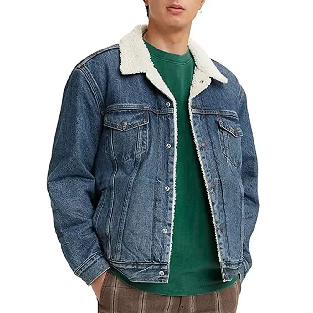 Shearling Denim Jacket worn by Zackary Arthur in Chucky Season 2