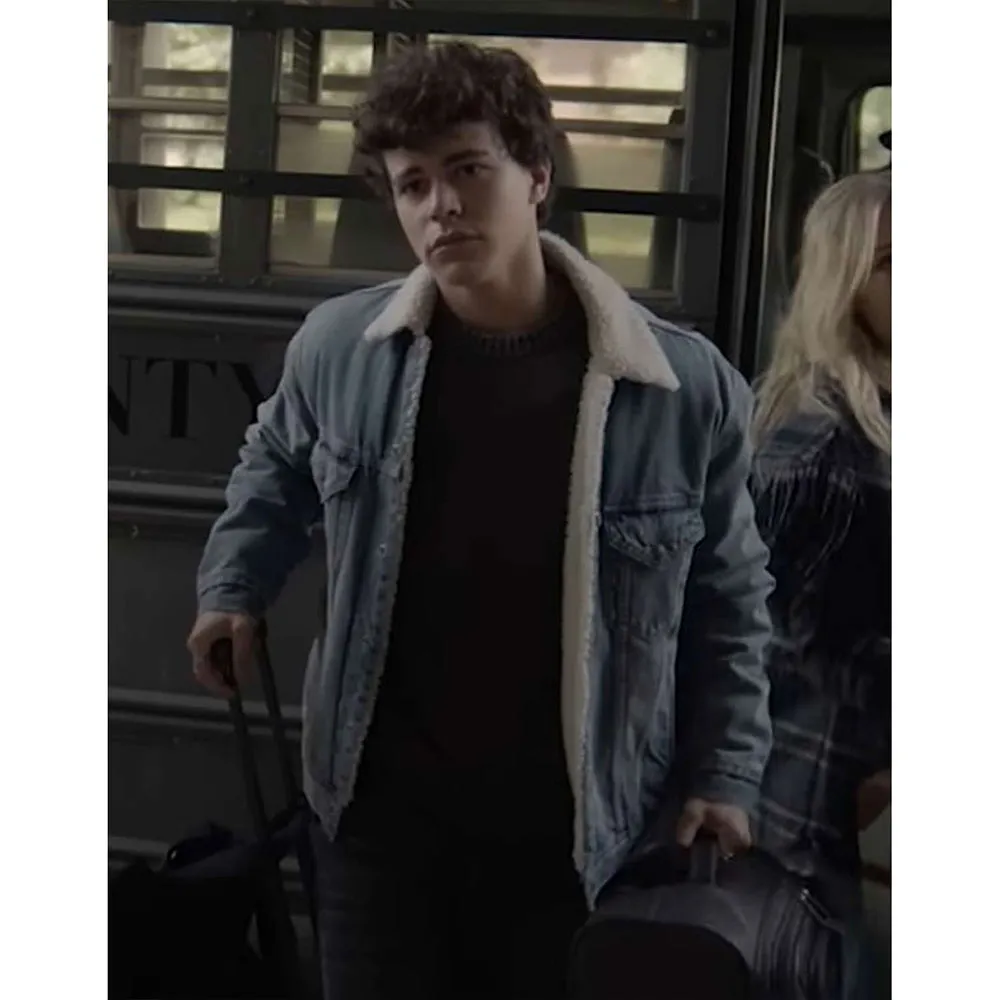 Shearling Denim Jacket worn by Zackary Arthur in Chucky Season 2