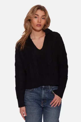 Classic Coal Cable Knit Sweater