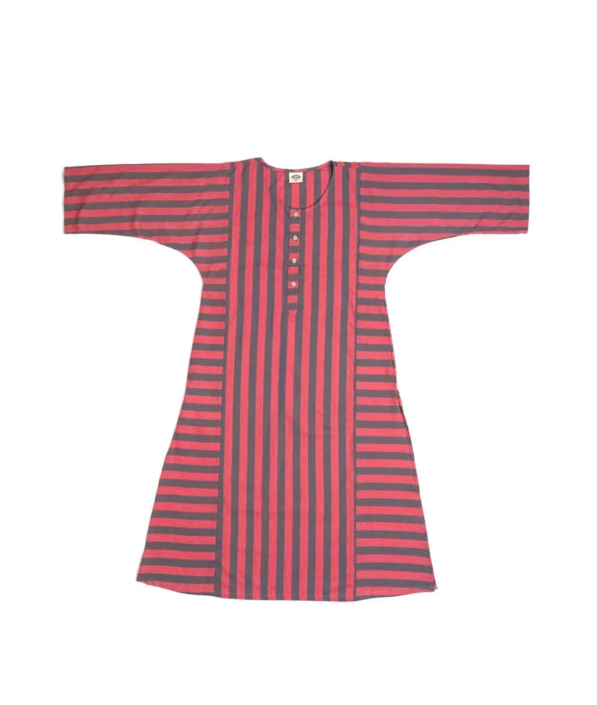 Punkwasp Beach Tunic Dress Coral & Grey Stripe