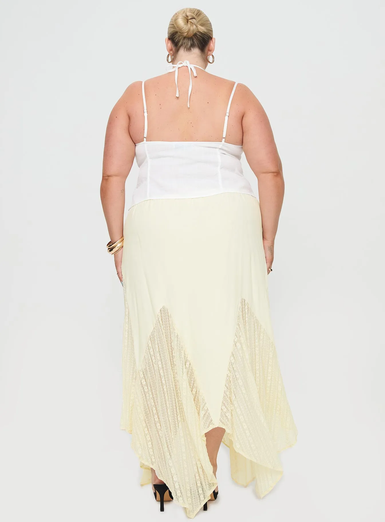 Madame Lace Maxi Skirt Cream Curve