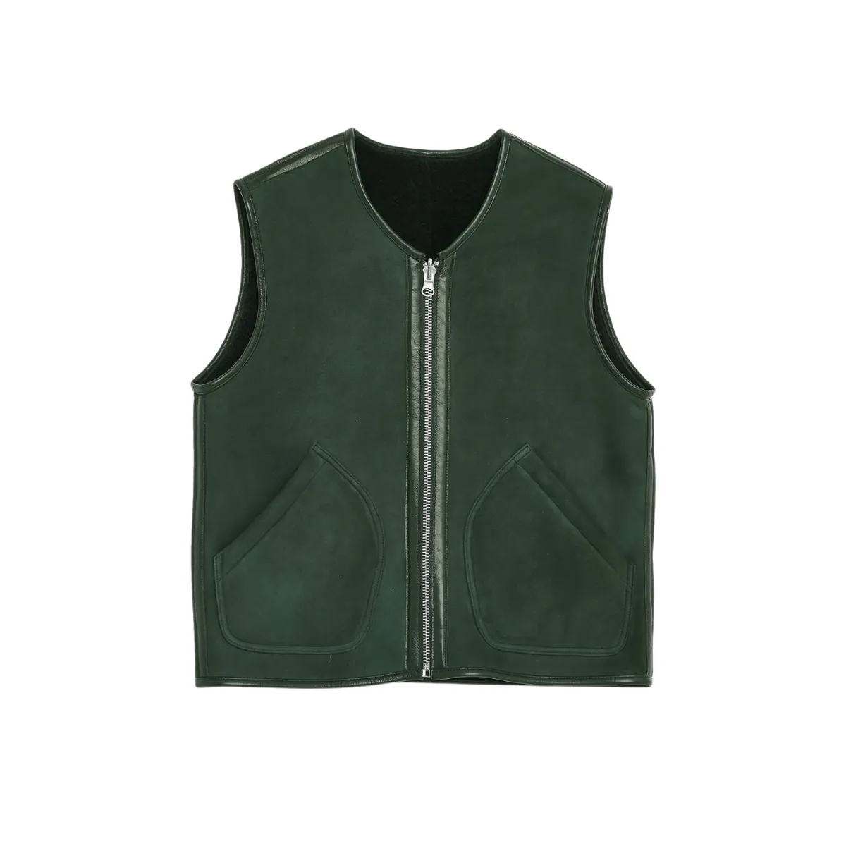 Dark Green Wyatt Sheepskin Waistcoat