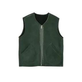 Dark Green Wyatt Sheepskin Waistcoat