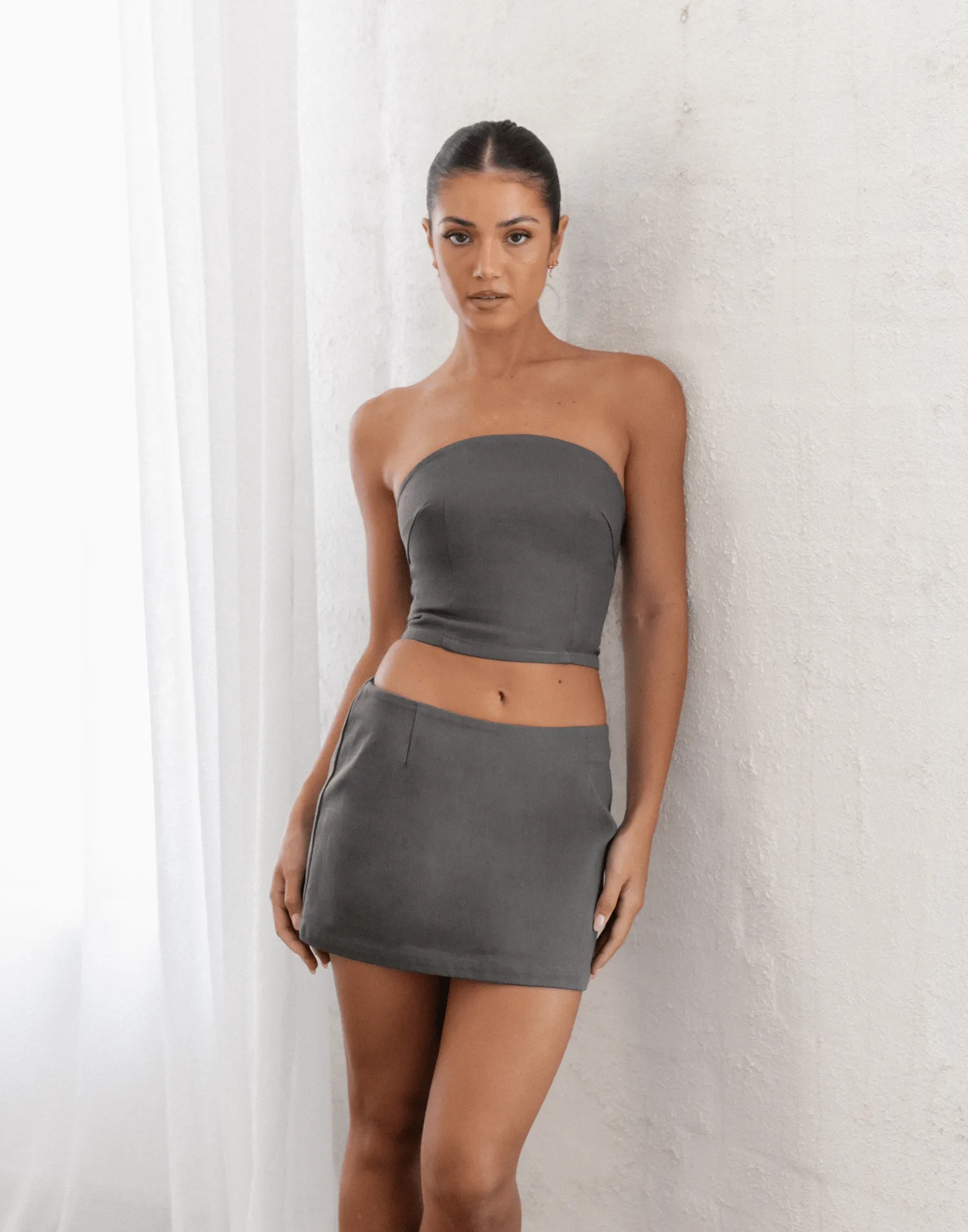 Charcoal Mini Skirt