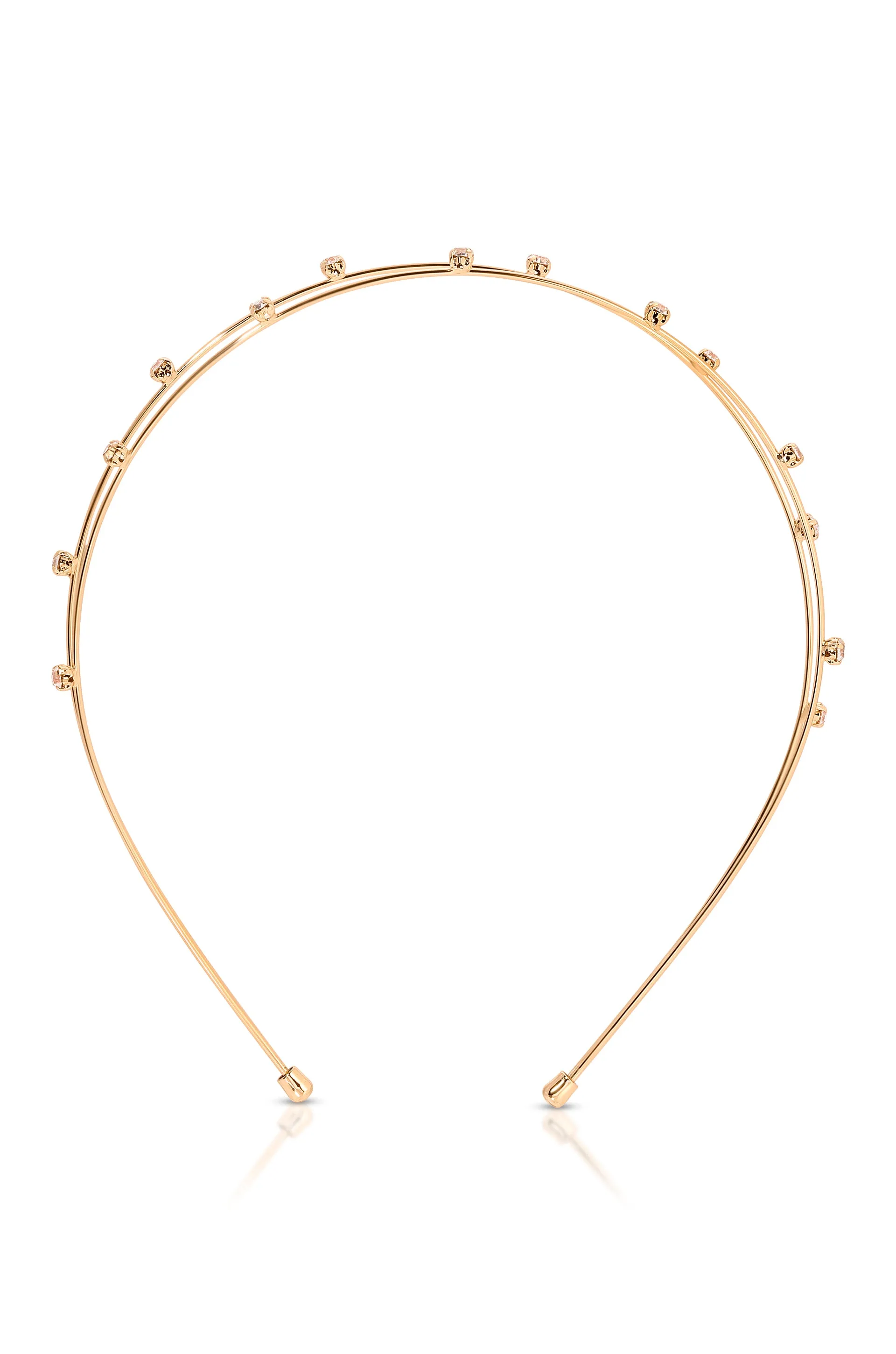 Dainty Crystal Adorned Gold Headband