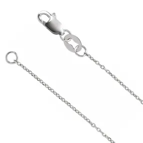 White Gold Diamond-Cut Cable Chain