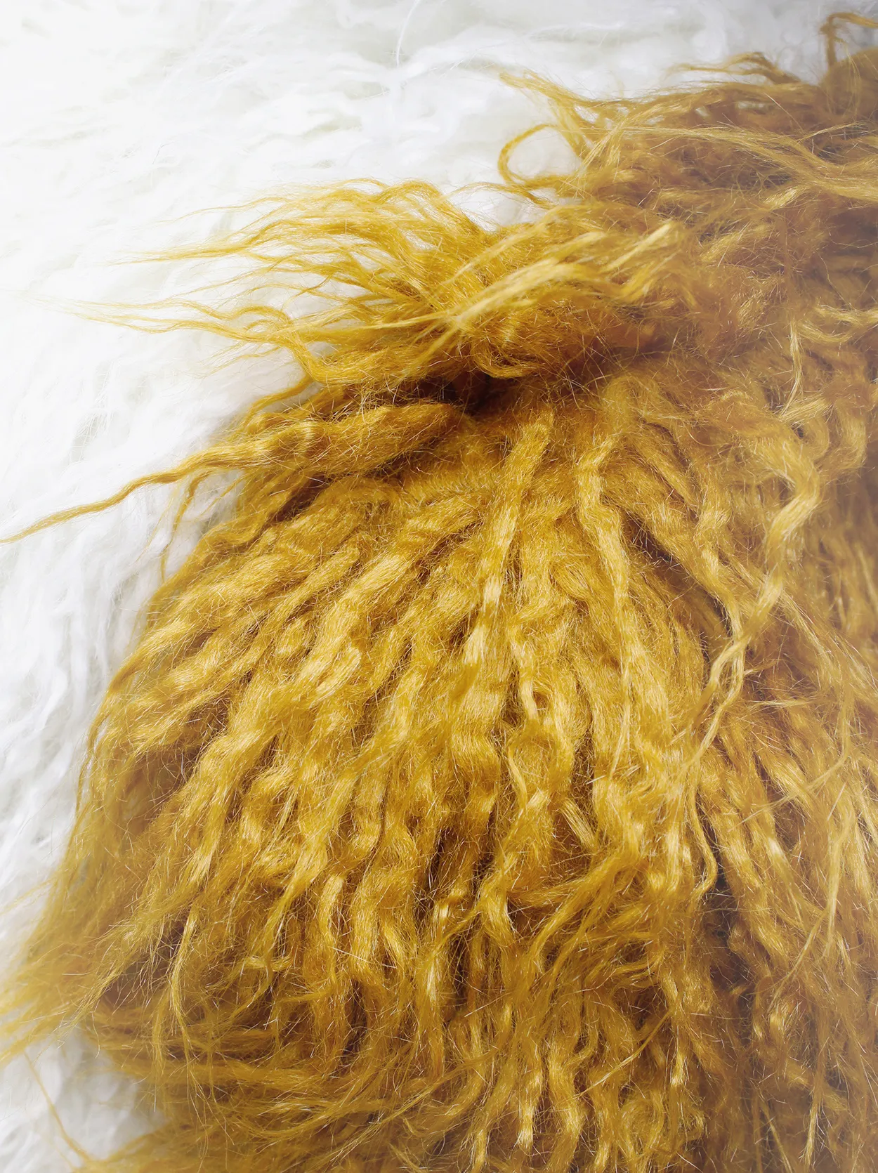 Dries Van Noten burnt orange beige oversized shaggy faux fur scarf fall 2018