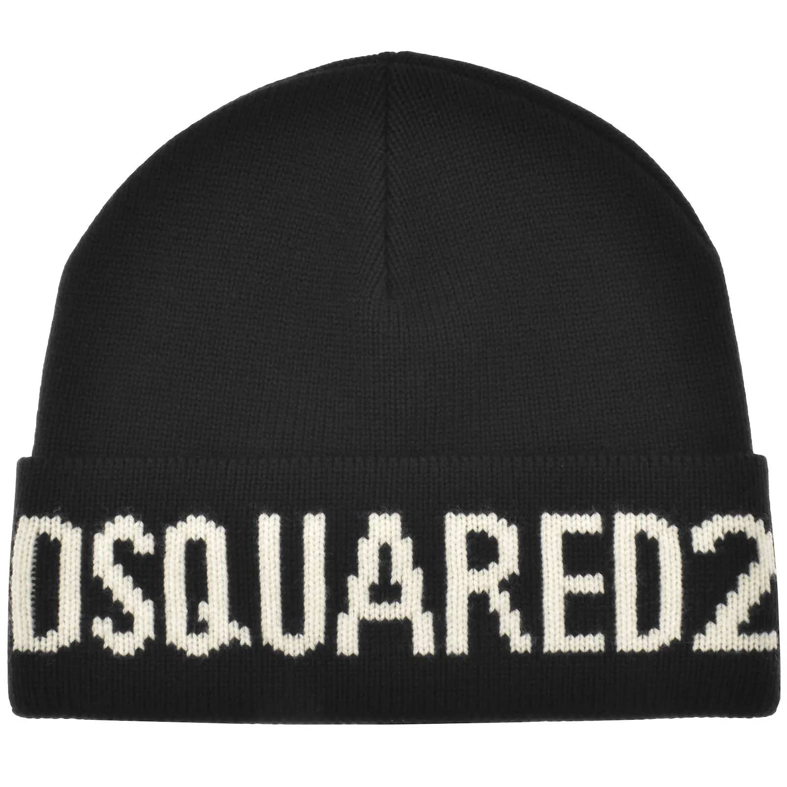 DSQUARED2 Black Logo Knit Beanie