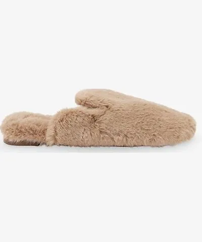 Eberjey Toffee Plush Faux-Fur Slippers