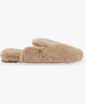 Eberjey Toffee Plush Faux-Fur Slippers