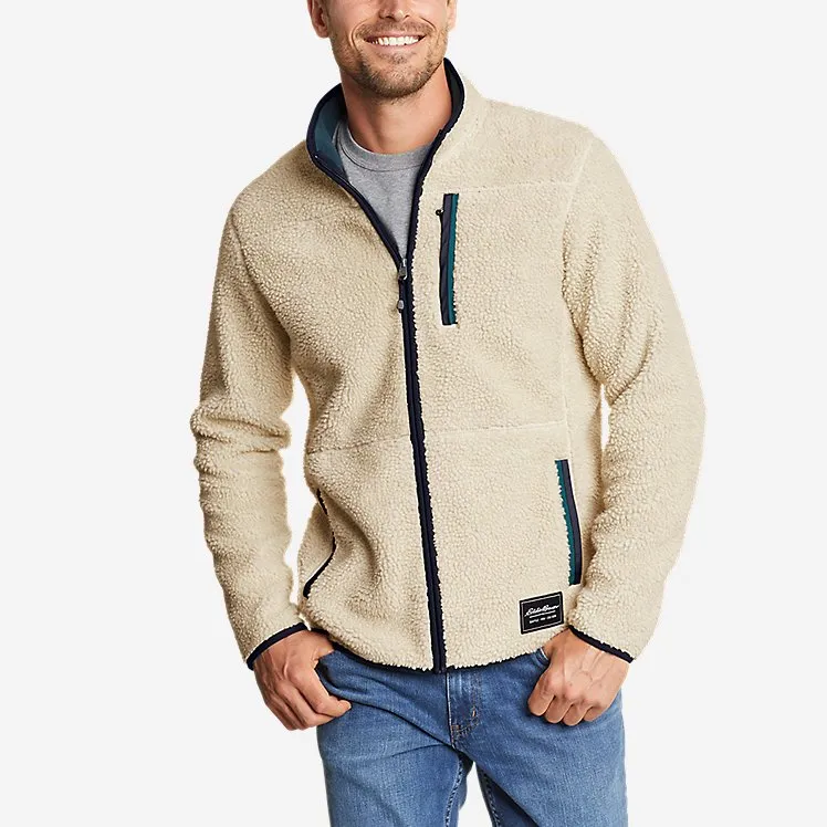 Men's Chilali Faux Shearling-Fleece Sweater Full-Zip Mock - Oyster