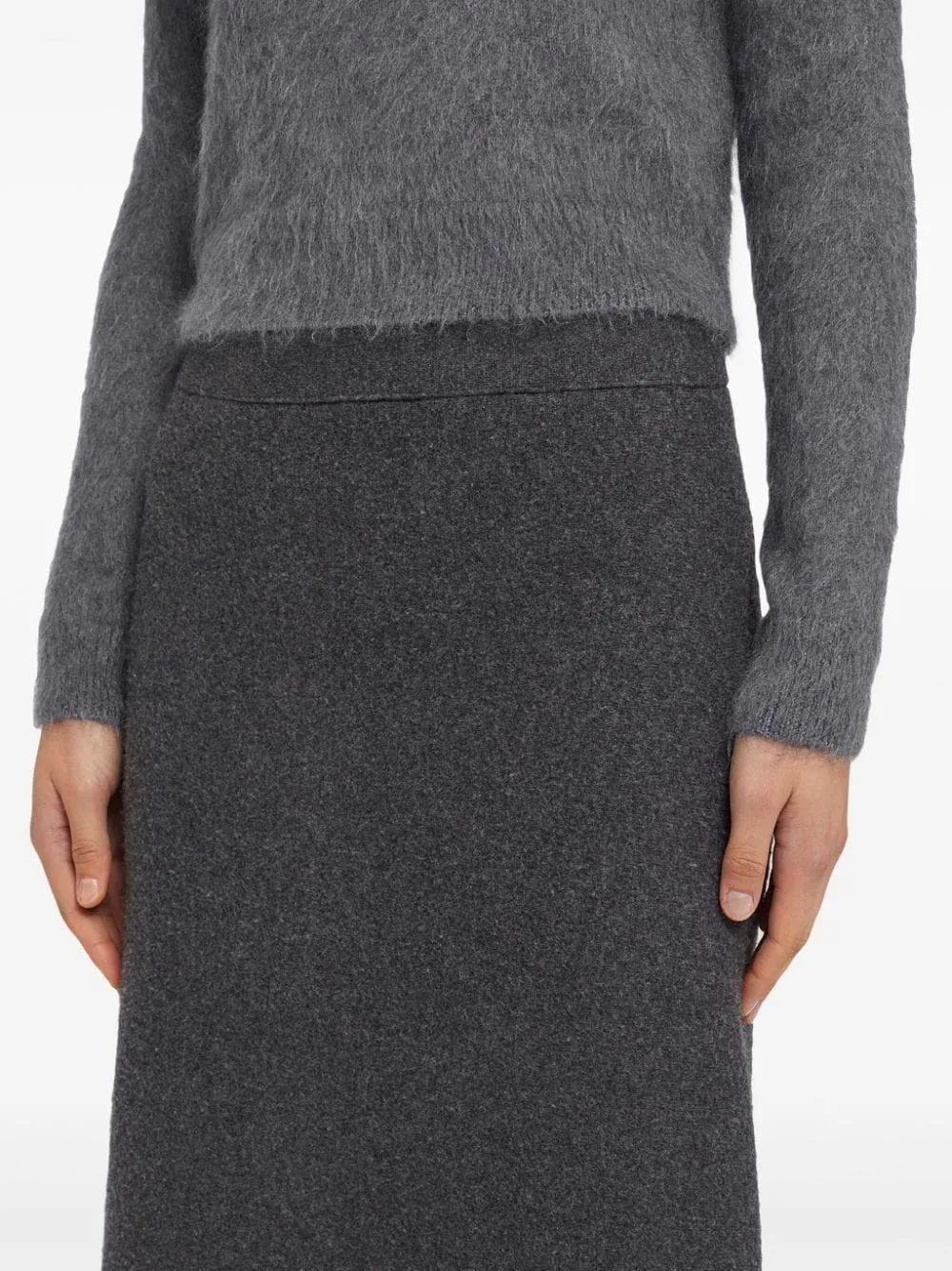 Elegant Midi Wool Skirt