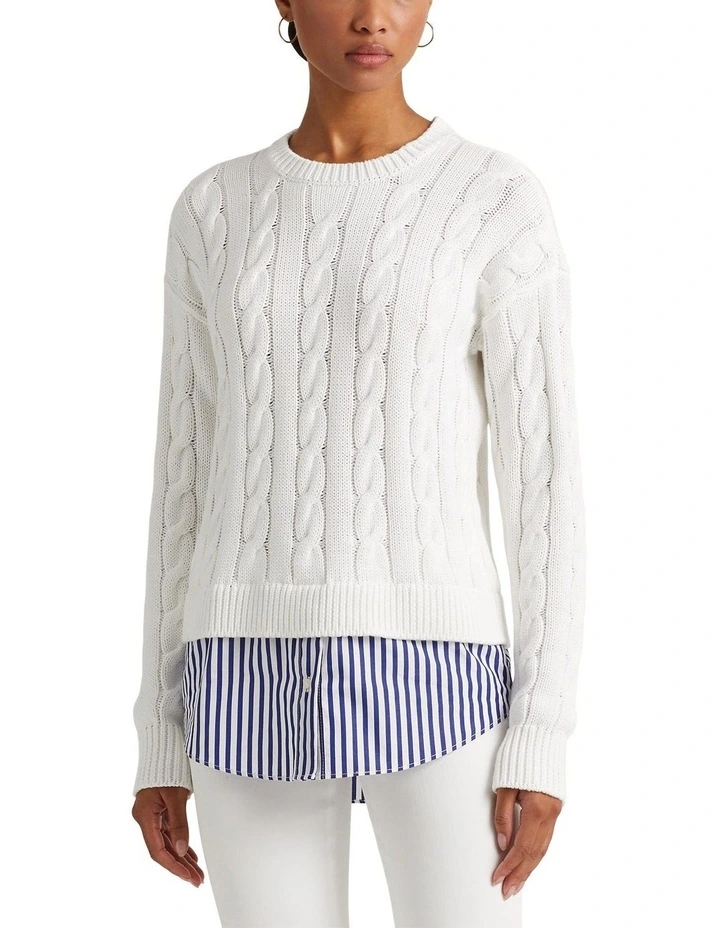 Fashionable Layered Cable-Knit Sweater