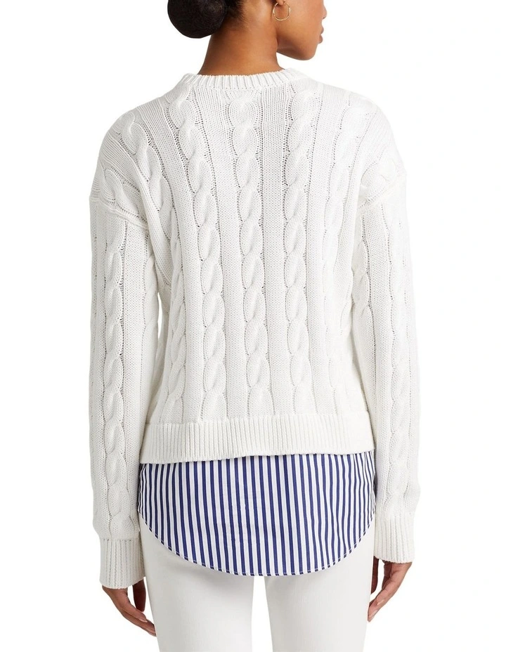 Fashionable Layered Cable-Knit Sweater