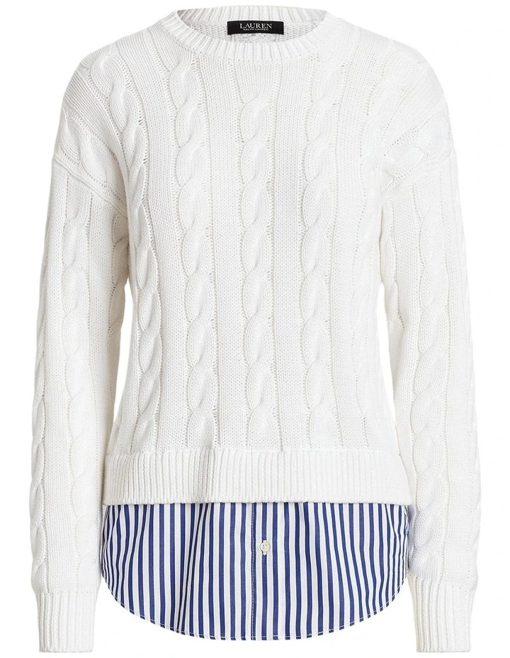 Fashionable Layered Cable-Knit Sweater