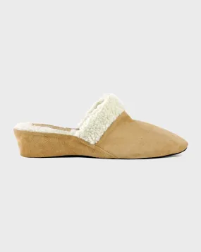 Faux Shearling Suede Slides