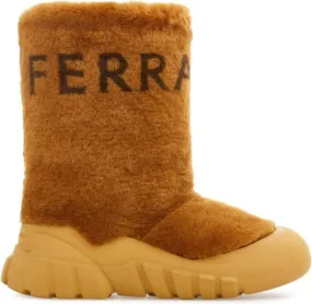 Ferragamo neutral shearling boots