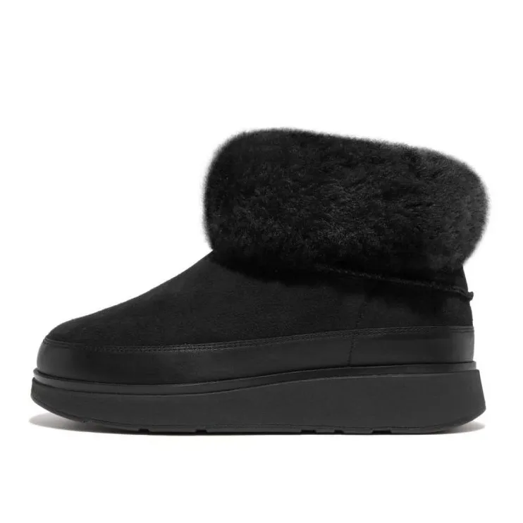 Shearling Boots FitFlop GEN-FF Mini Double-Faced Shearling Boots Black