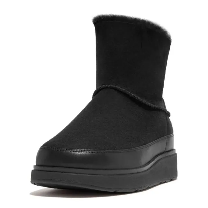 Shearling Boots FitFlop GEN-FF Mini Double-Faced Shearling Boots Black