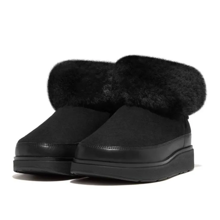 Shearling Boots FitFlop GEN-FF Mini Double-Faced Shearling Boots Black