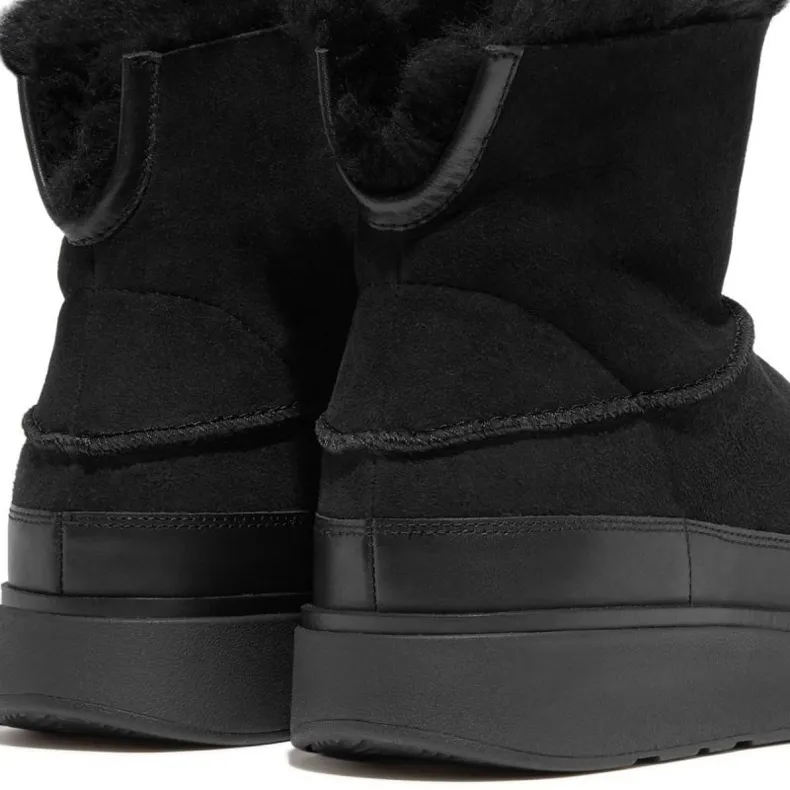 Shearling Boots FitFlop GEN-FF Mini Double-Faced Shearling Boots Black