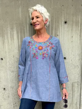 Blue Floral Tunic by Florentina