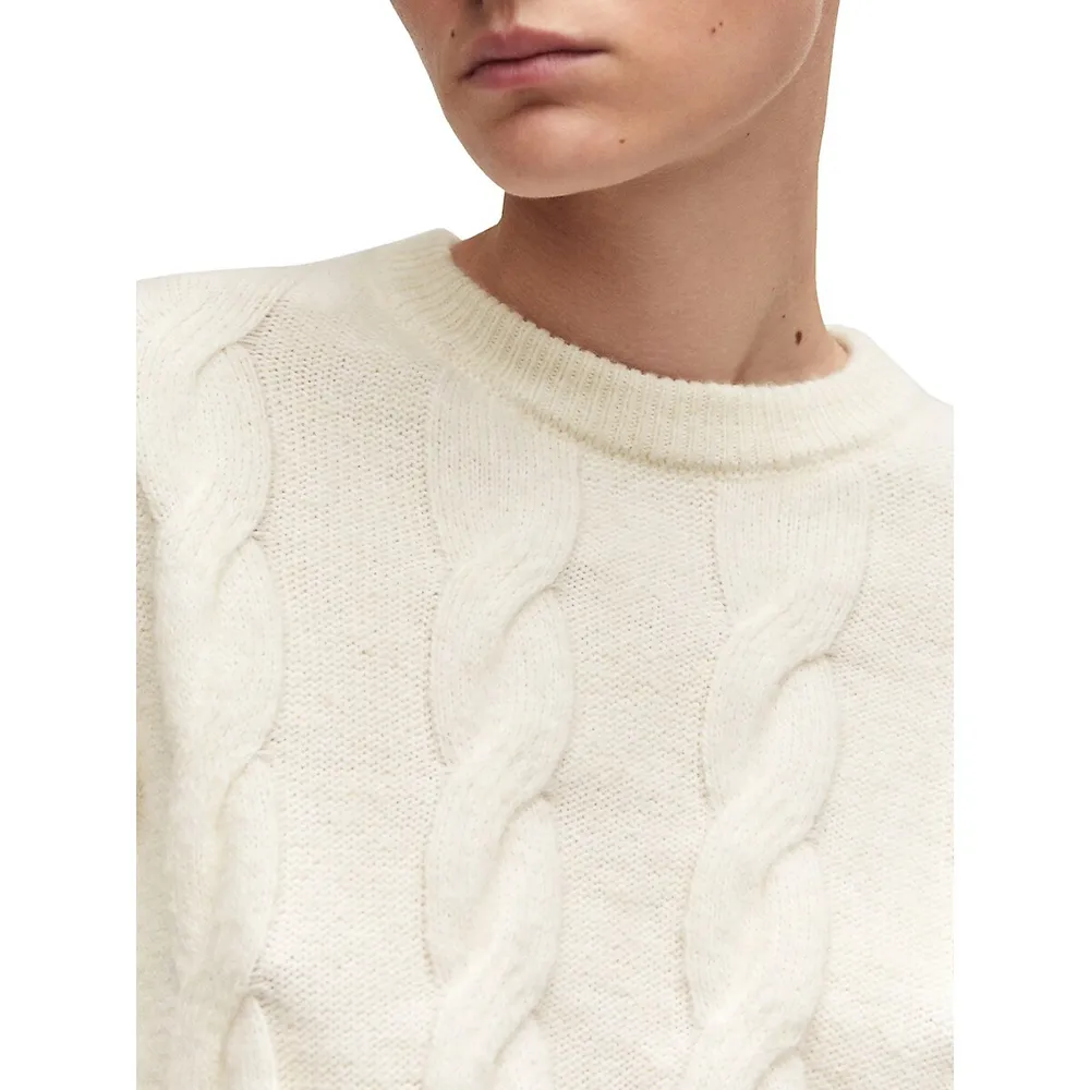 Form-Fitting Cable-Knit Sweater