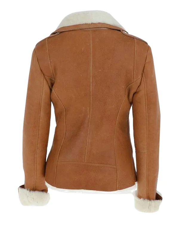 Fur Shearling Jacket in Brown