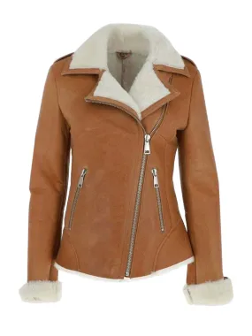 Fur Shearling Jacket in Brown