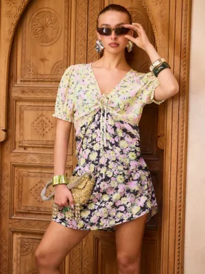 G21 Floral Tie Front Mini Tea Dress | Women | George at ASDA