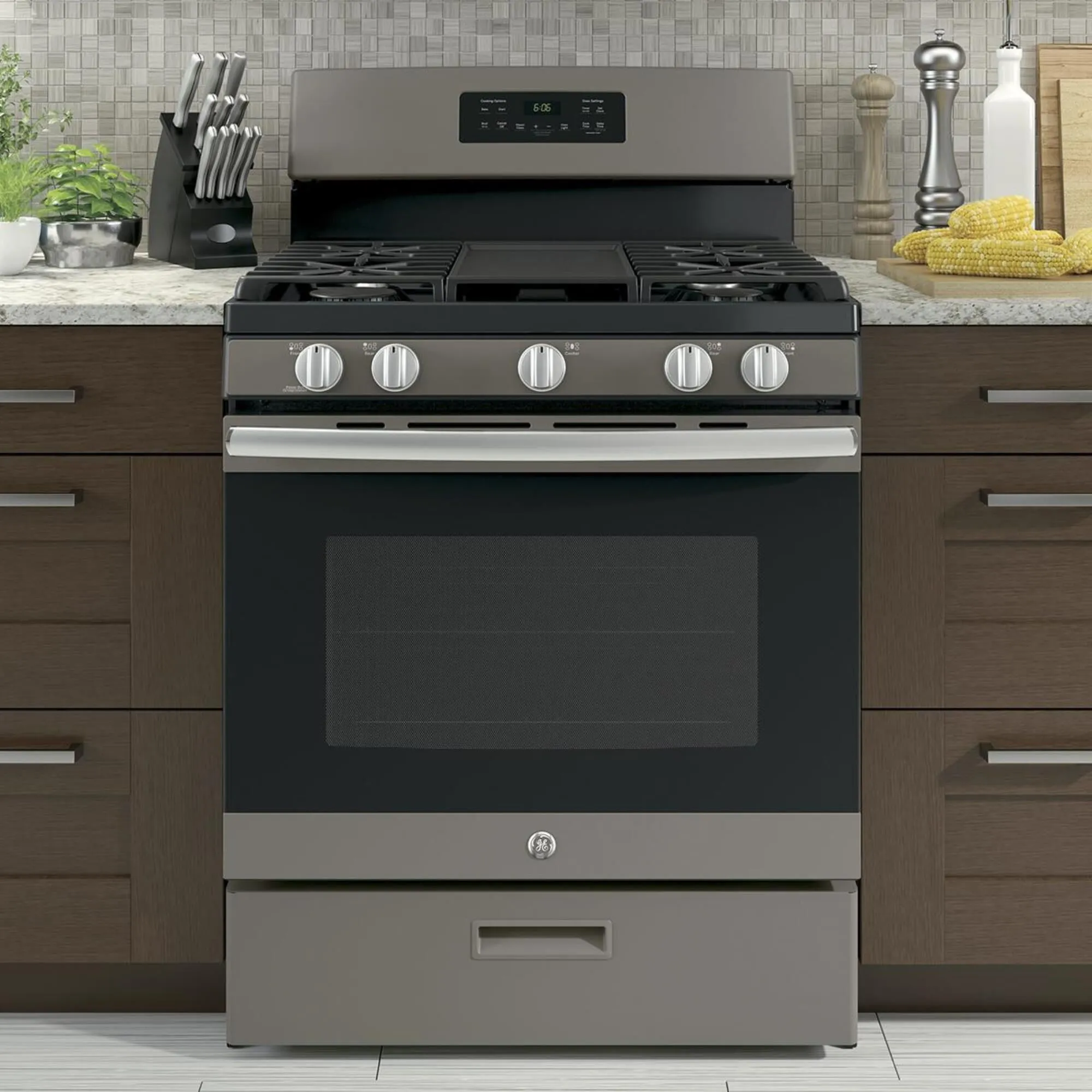 GE Appliances 5.0 Cu. Ft. Freestanding Gas Range in Slate