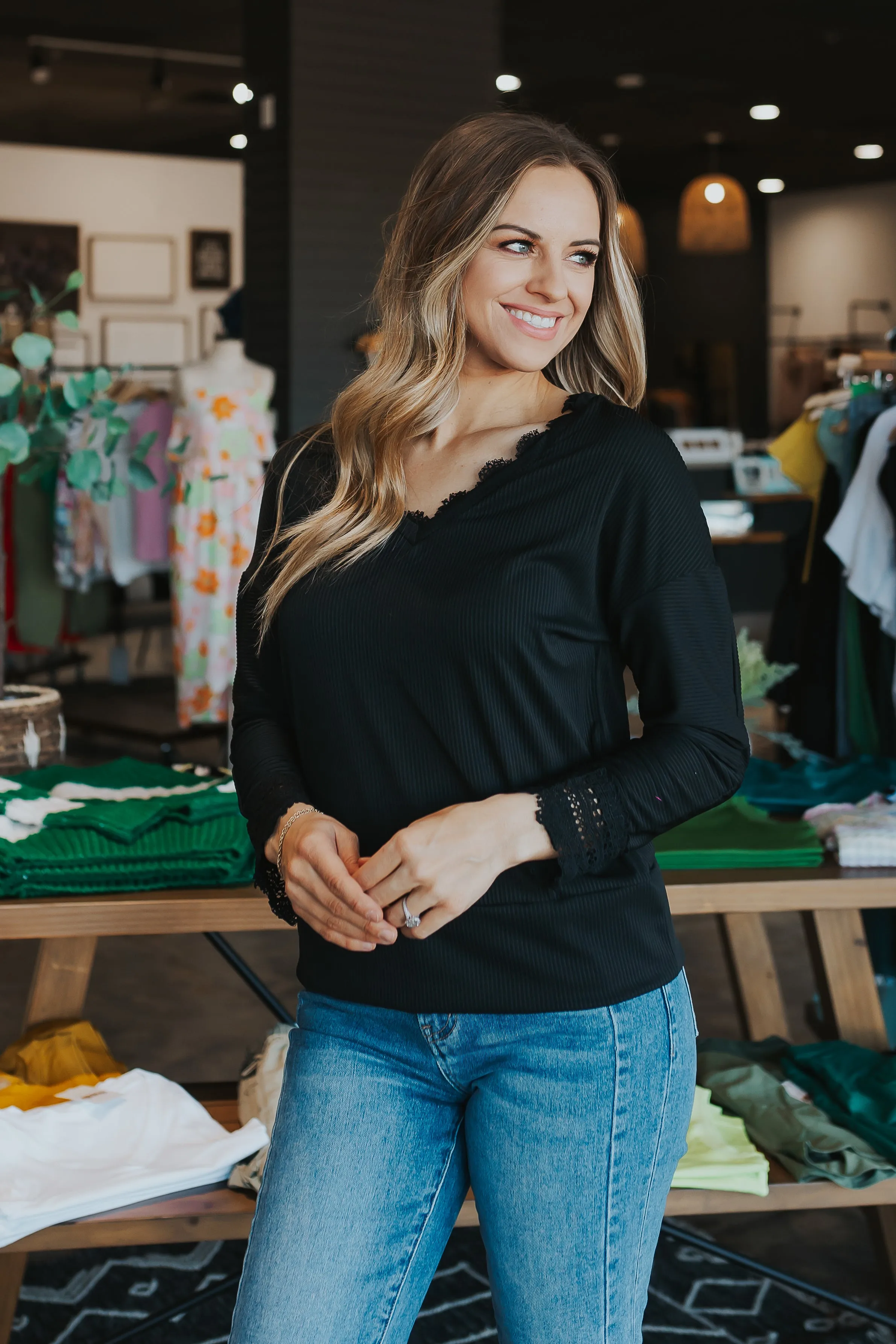 Girls Night Lace Trim Top