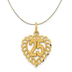 14k Gold 25 Heart Pendant