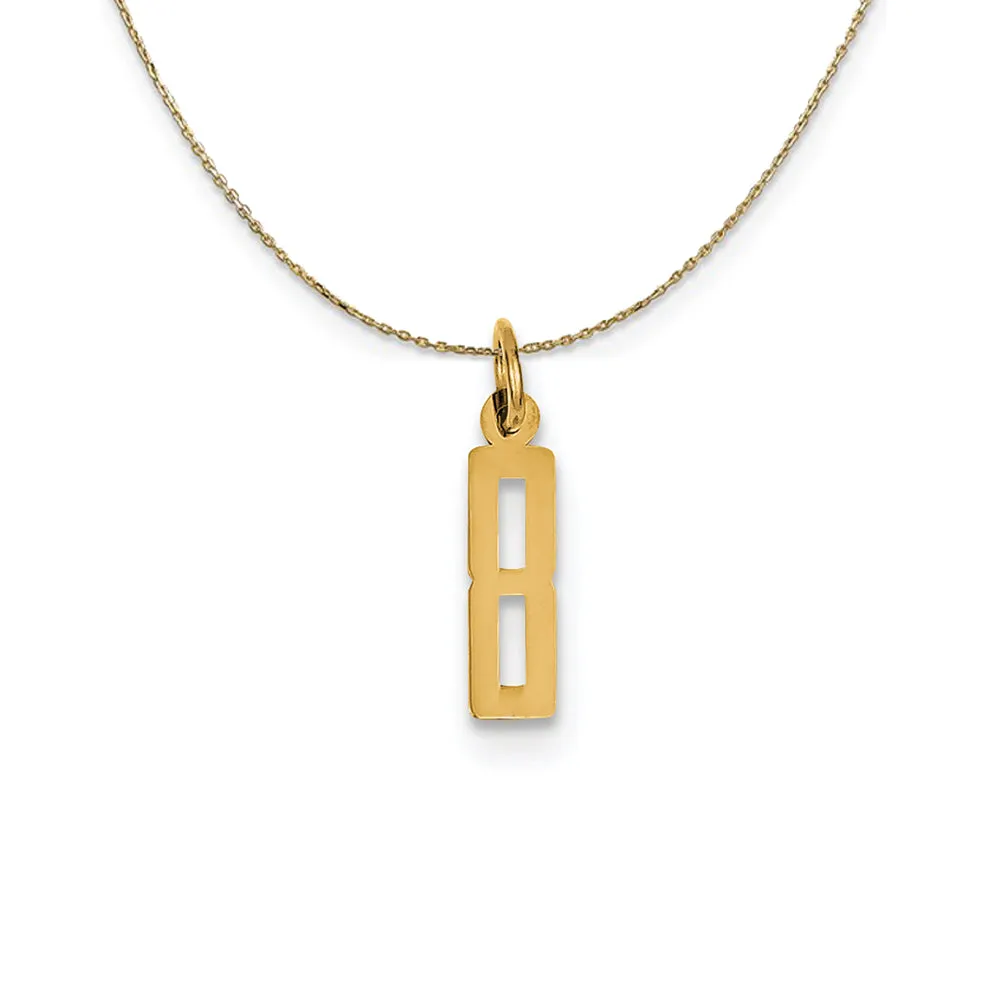 14k Gold Alumni Small Elongated Number 8 Pendant